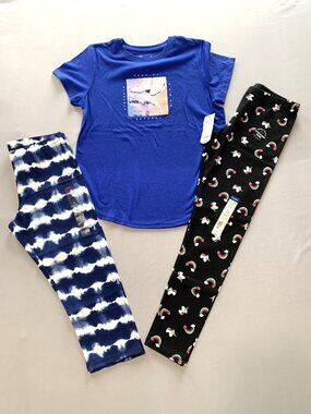 NWT 3 Piece Girls Bundle Xersion/So/Arizona  T-shirt Leggings Size 16